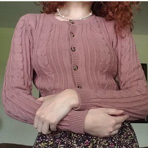 Wild Fable Mauve Cropped Cardigan.